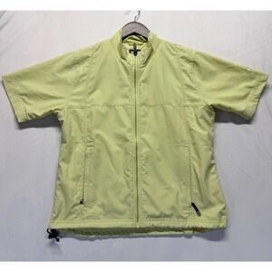 Adidas Climaproof Golf‎ Jacket Womens Medium Lime Yellow Full Zip Windbreaker